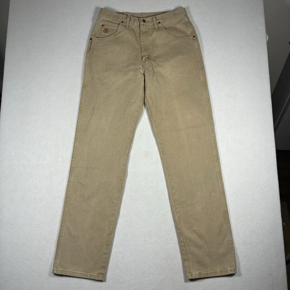 Wrangler 20X Mens 34x36 Tan Straight Leg Western Cowboy Light Wash Denim Jeans